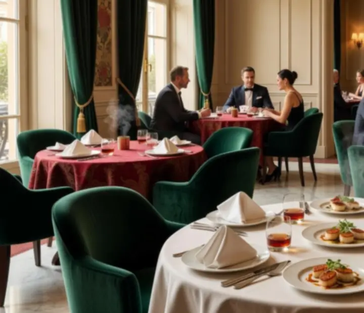 Salle de restaurant élégante avec table de poker en présentiel chez Dorellia