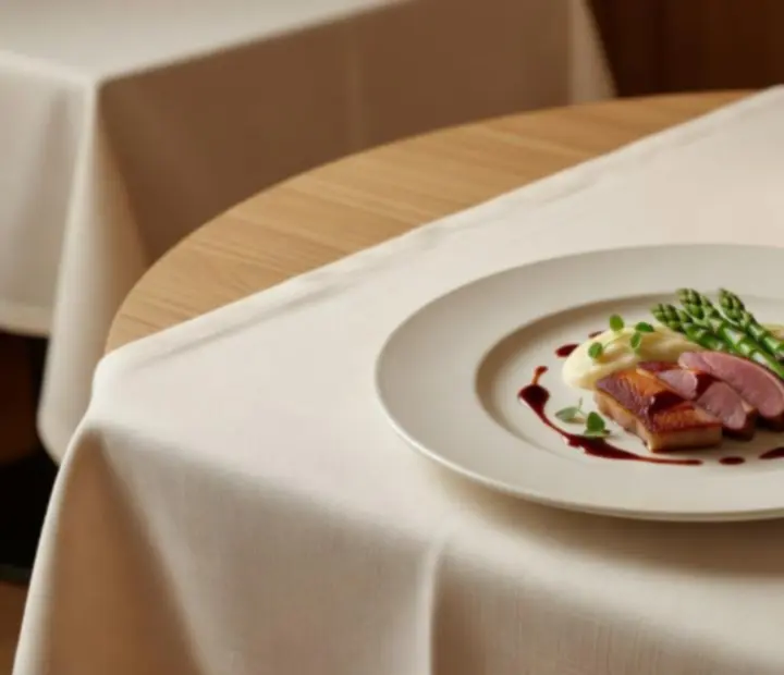Assiette gastronomique contemporaine servie au restaurant Dorellia
