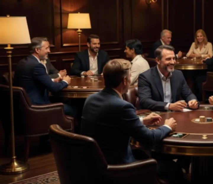 Rencontre conviviale dans le salon de cartes de Dorellia
