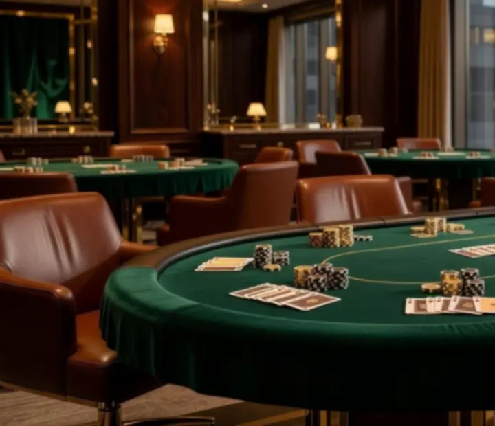Tables de poker grand format dans le salon de cartes Dorellia